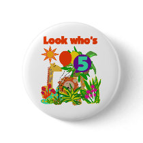 Safari 5th Birthday Tshirts and Gifts buttons