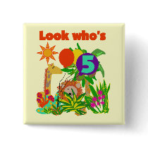 Safari 5th Birthday Tshirts and Gifts buttons