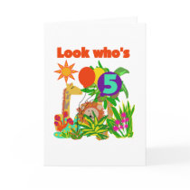 Safari 5th Birthday Tshirts and Gifts cards