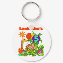 Safari 5th Birthday Tshirts and Gifts keychains