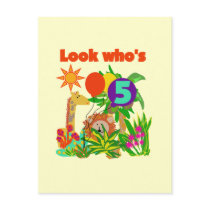 Safari 5th Birthday Tshirts and Gifts postcards by kids_birthdays Safari 5th Birthday Tshirts and Gifts postcards