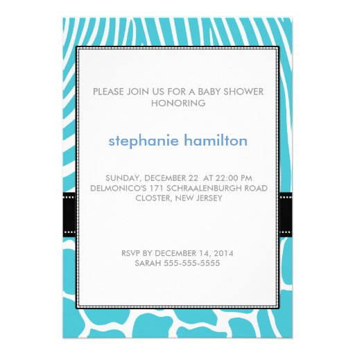 Safari animal baby boy shower personalized invite