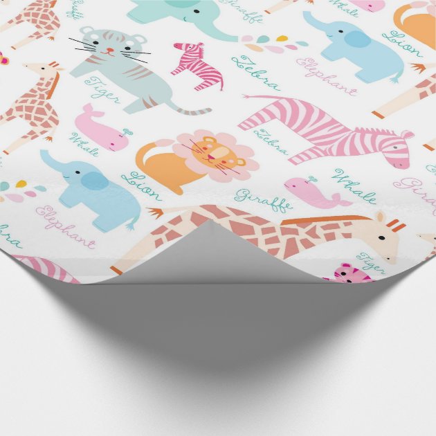 Safari Animal Nursery Print Wrapping Paper 4/4