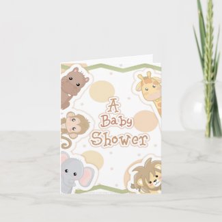 Safari Animals Baby Shower Invitation card