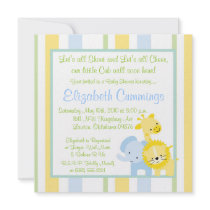 safari animals Baby Shower invite cute fun simple