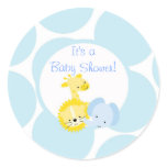 safari animals baby shower  sticker cute fun