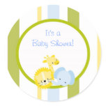 safari animals baby shower  sticker cute fun