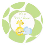 safari animals baby shower sticker cute fun