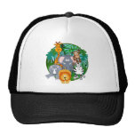 Safari Animals Cartoon Trucker Hat