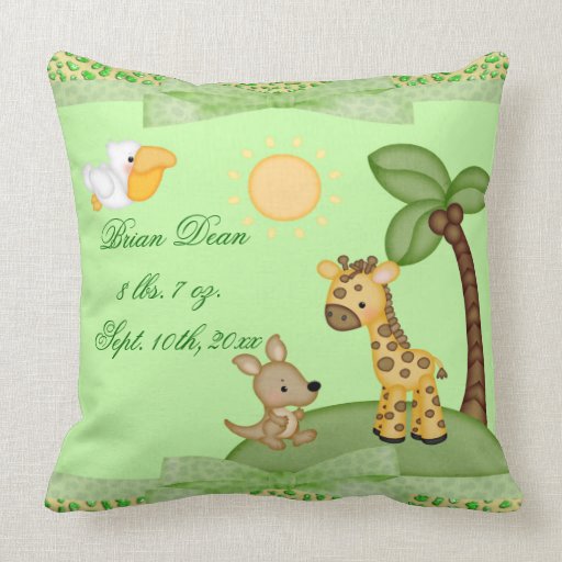 Safari Animals Cheetah Print Baby Shower Pillows Zazzle