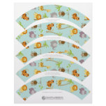 Safari Animals Cupcake Wrappers Letterhead Template