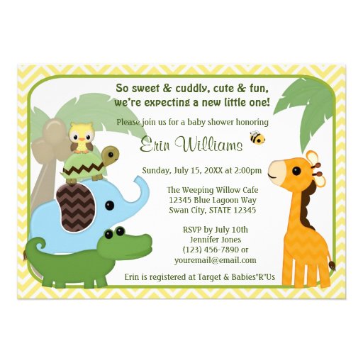 Safari Babies Baby Shower invitation Animals