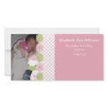 Safari Babiez Birth Announcement Girl Customized Photo Card