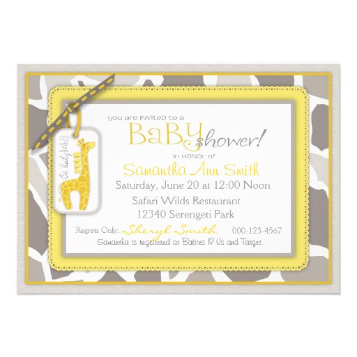 Safari Baby Invitation Card