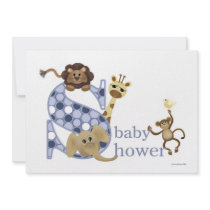 Safari Baby Invitation in Blue