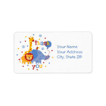 Safari Baby Thank You Custom Address Label
