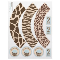 Safari Boy BLU Cupcake Wrapper 2 Full Color Flyer