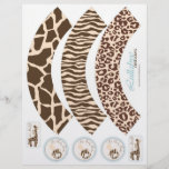Safari Boy Cupcake Wrappers Flyers