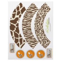 Safari Boy Green Cupcake Wrappers Personalized Flyer