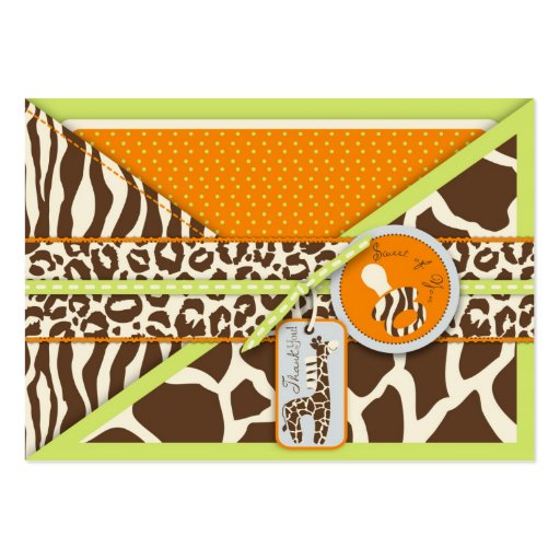 Safari Boy Green Gift Tag Business Card (front side)