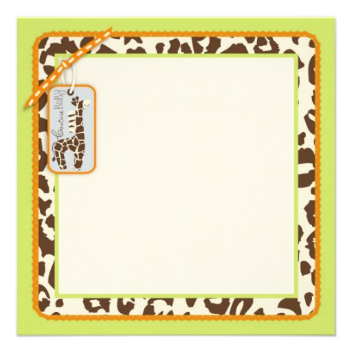 Safari Boy Green Square Invites