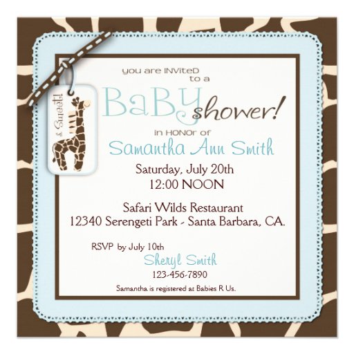 Safari Boy Invitation Square