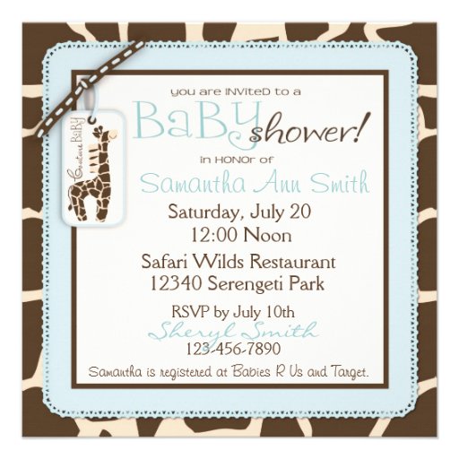 Safari Boy Invitation Square