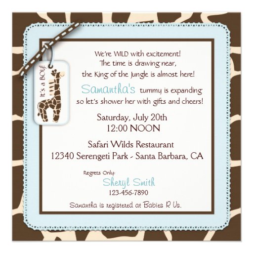 Safari Boy Invitation Square 3