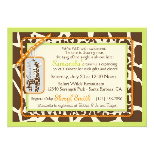 Safari Boy LGR Invitation Card 2