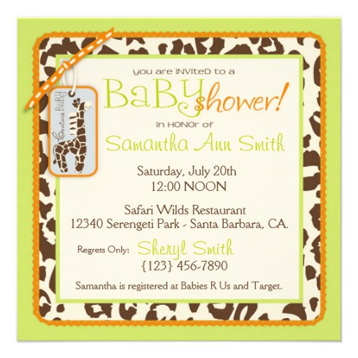 Safari Boy LGR Invitation Square