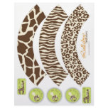Safari Boy Orange Cupcake Wrappers Full Color Flyer