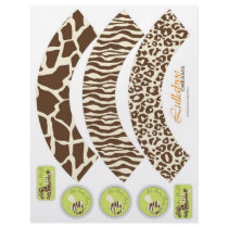 Safari Boy Orange Cupcake Wrappers Full Color Flyer
