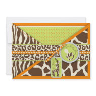 Safari Boy Orange Invitation Card 2 invitation