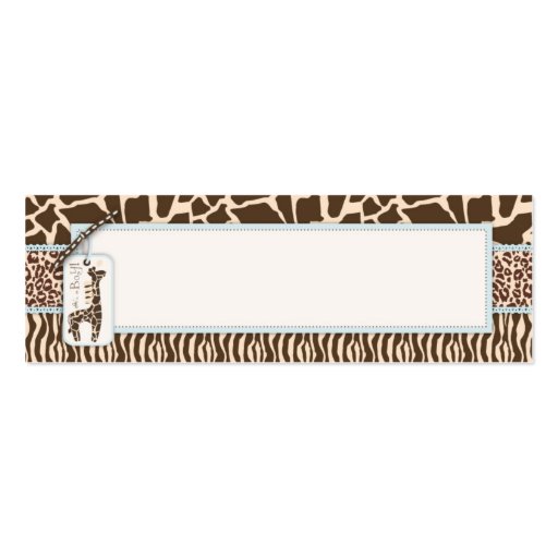 Safari Boy Skinny Gift Tag 2 Business Card (front side)