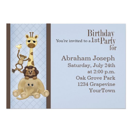 Safari Boy's Birthday Party Invitation