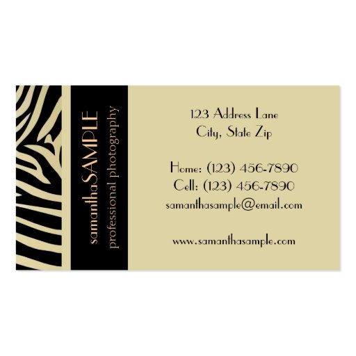 Safari Business Cards (front side)