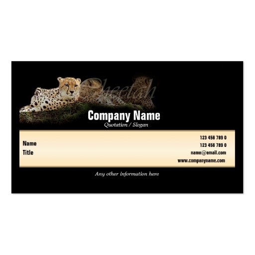 Safari business cards, cheetahs - customizable (front side)