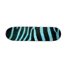 Safari Collection Turquoise Zebra Skateboard