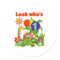 Safari First Birthday stickers