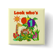 Safari First Birthday Tshirts and Gifts buttons