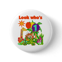 Safari First Birthday Tshirts and Gifts buttons