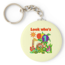 Safari First Birthday Tshirts and Gifts Keychain