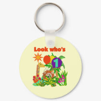 Safari First Birthday Tshirts and Gifts keychains