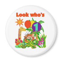 Safari First Birthday Tshirts and Gifts magnets