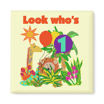 Safari First Birthday Tshirts and Gifts magnets