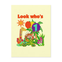 Safari First Birthday Tshirts and Gifts Postcards