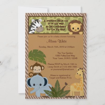 Jungle Theme Baby Shower Invitations on Jungle Baby Shower Invitations   Mymonkeybabyshowerinvitations Com