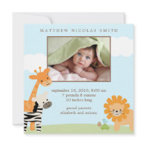 Safari Friends Birth Announcements