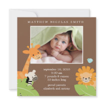Safari Friends Birth Announcements