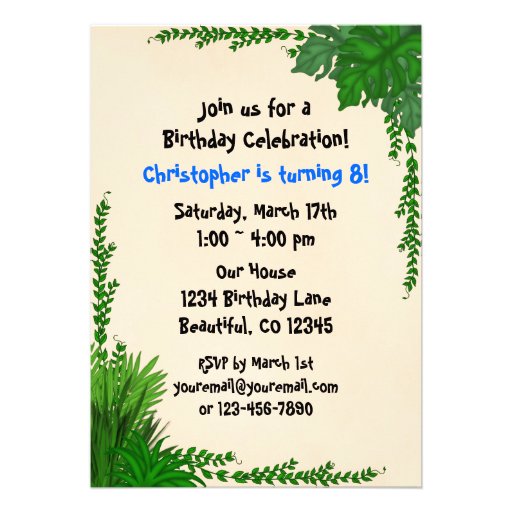 Safari Giraffe Birthday Party Invitation